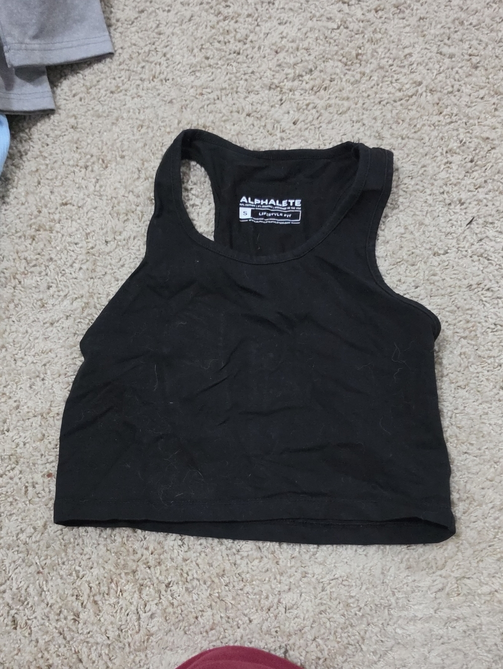 Alphalete Black Racerback Crop Tank